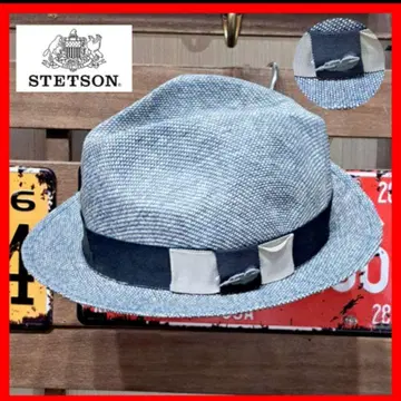 STETSON 스테트슨 페더 플레이트 중절 파나마 햇