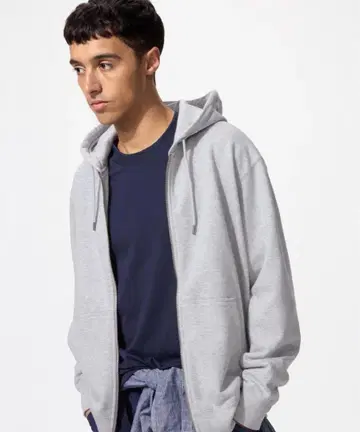 [택 포함 새상품] UNIQLO 맨투맨 풀 집업 후드티