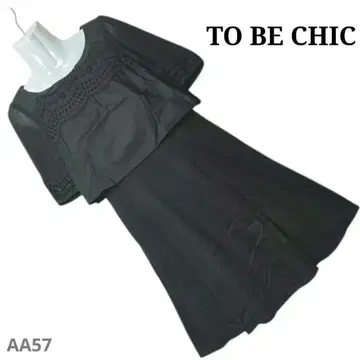 컨디션 최상 TO BE CHIC 반팔 레이스 절개 롱 원피스 L 자수