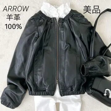 새상품급 ARROW 양가죽 100% 램 가죽 블루종 럭셔리 고품질 블랙