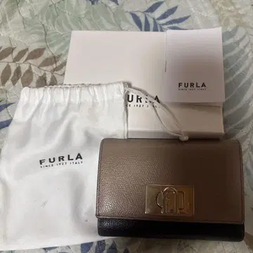 FURLA 3단 폴더형 지갑 베이지/블랙