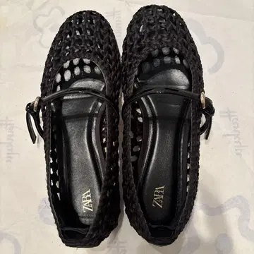 ZARA 뜨개질 디자인 샌들 블랙