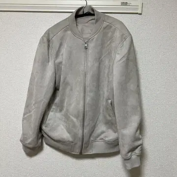 ZARA 라이트 그레이 집업 자켓 스웨이드 소재 풀오버 M 사이즈