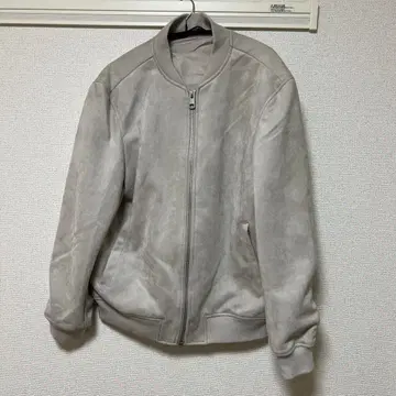 ZARA 라이트 그레이 집업 자켓 스웨이드 소재 풀오버 M 사이즈