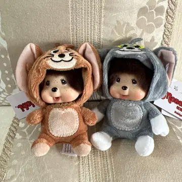 몽치치 톰과 제리 봉제 인형 볼체인 키링 2체 세트
