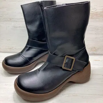 레게타카누 블랙 S (22.5-23cm) 엔지니어 부츠 사이드 지퍼