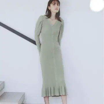 스나이델 SNIDEL 프론트 버튼 니트 원피스