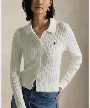 Polo 폴로지츠 가디건 케이블 니트 코튼 가디건