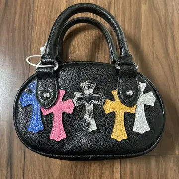 크로스 모티브 숄더백 블랙