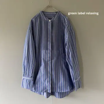 그린 라벨 릴랙싱 블라우스 스탠드넥 핀턱