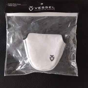 [ 새상품/미사용 ] VESSEL 골프헤드커버 퍼터용 말렛형 화이트