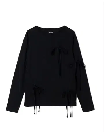 soduk ribbons long sleeve shirt / black