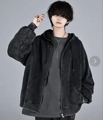 케미컬 오버다이 헤비웨이트 맨투맨 집업 후드티