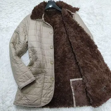 새상품급 매킨토시 퀼팅 자켓 보아 안감 로고 버튼 베이지