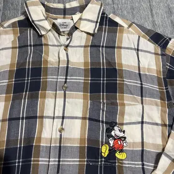 Disney Store 디즈니 빈티지 미키 체크 셔츠