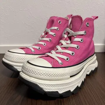 ALL STAR 핑크 하이컷 통굽 스니커즈 24.0cm