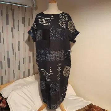 네이비 패치워크 원피스