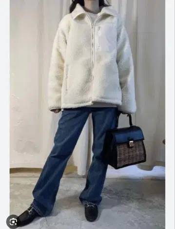 preloved Lee 화이트 플리스 자켓