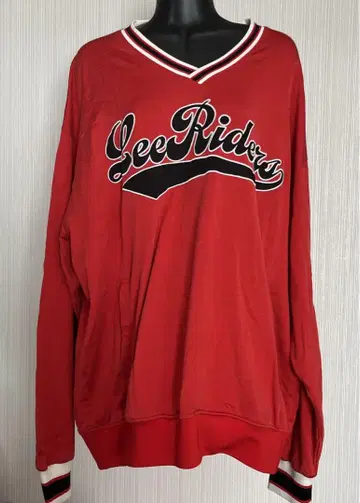Lee Riders 빨간색 V넥 긴팔 티셔츠