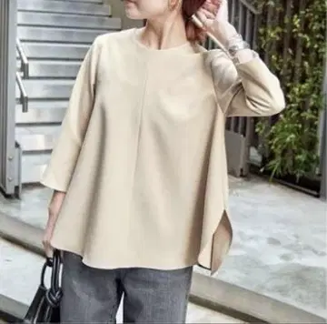 Spick & Span 드라이 더블 크로스 수플레 블라우스 베이지 36