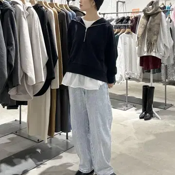 LEPSIM 하프 ZIP 후디