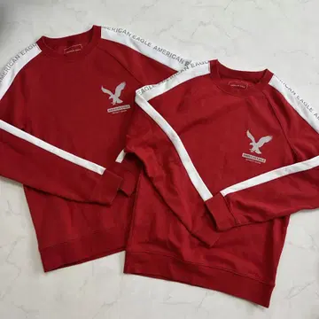 AMERICAN EAGLE 상의 레드 트레이닝복 2장 세트 커플룩
