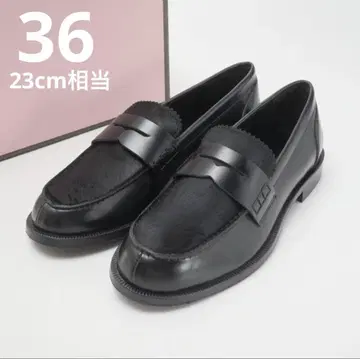 미사용품! GALERIE VIE 23cm 상당 이소재 가죽 로퍼