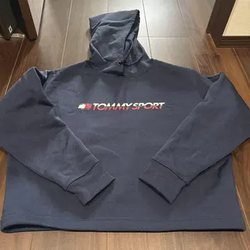 TOMMY SPORT 네이비 후드 부착 후드티 S