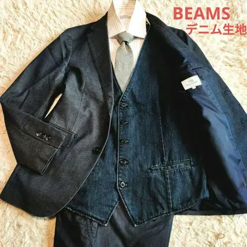BEAMS 빔즈 데님 셋업 쓰리피스 베스트 M 상당