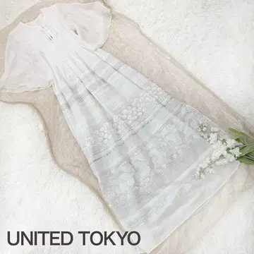 새상품급 유나이티드 도쿄 정가 2.4만 엔 퀸 패널 자카드 원피스