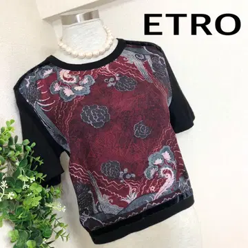 에트로 별도 천 실크 100% 울 반팔 니트 ETRO 사이즈 48