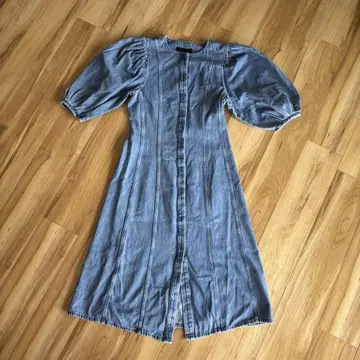 ZARA 데님 퍼프 슬리브 원피스