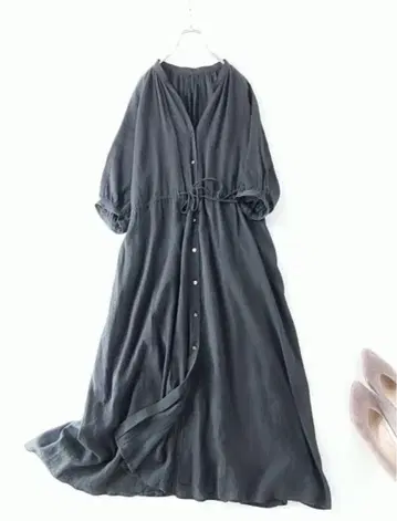 투모로우랜드 MACPHEE 일본제 코튼 셔츠 롱 원피스