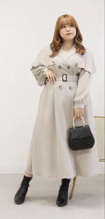 쿠레트 케이프 포함 트렌치풍 원피스 4L