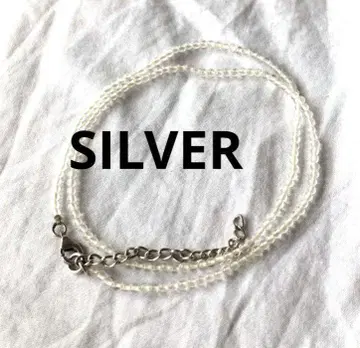 빈티지 쿼츠 실버 목걸이 SILVER 수정 크리스탈