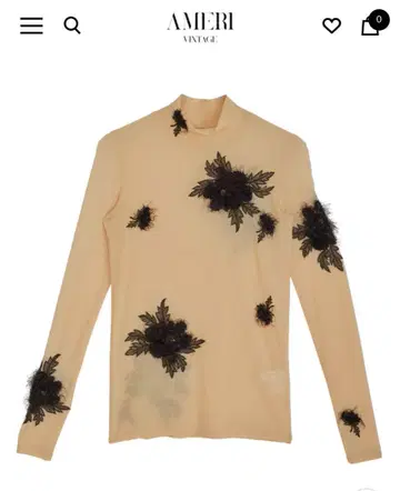 택 포함 새상품 AMERI UND 3D FLOWER SKIN TOP