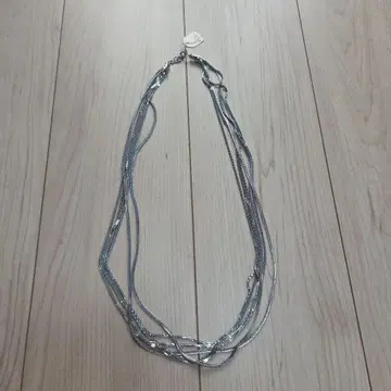 앤티크 실버 다층 체인 목걸이