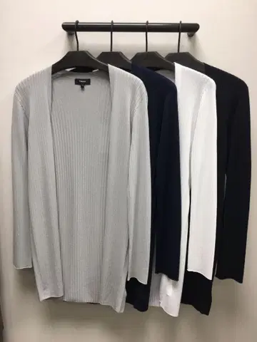 띠어리 롱 가디건 화이트 가디건