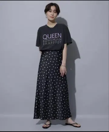 아르페쥬 스토리 도트 새틴 스커트 S