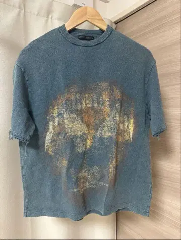 ZARA 워시 가공 프린트 니트 T셔츠