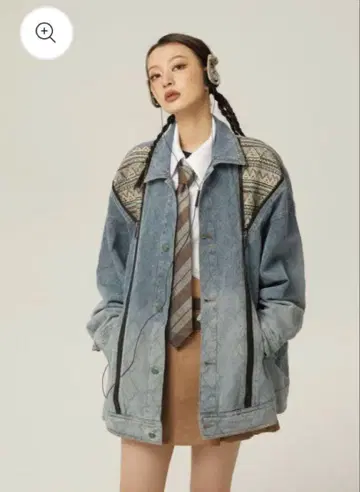데님 자켓 노르딕 무늬 자켓 y2k 지하인 온라인