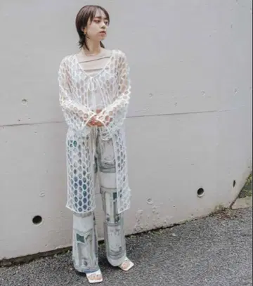 sahara Rippling Wave Mesh Top 가디건
