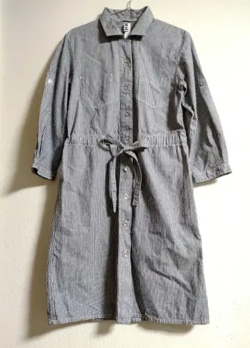 MHL 셔츠 원피스 그레이 스트라이프