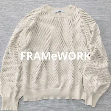 새상품급 FRAMeWORK 아이보리 풀오버 메쉬 니트 긴팔