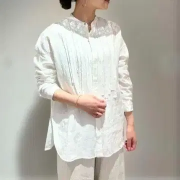 갤러리 바이 린넨 포플린 컷오프 부잠 셔츠
