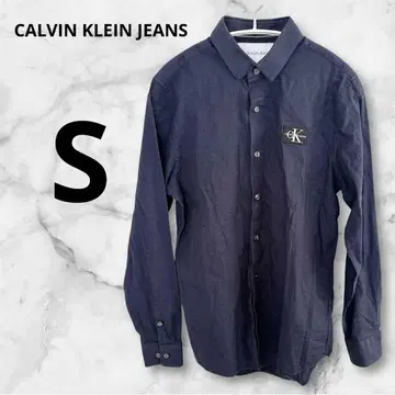CALVIN KLEIN JEANS 네이비 긴팔 셔츠 [ S ]