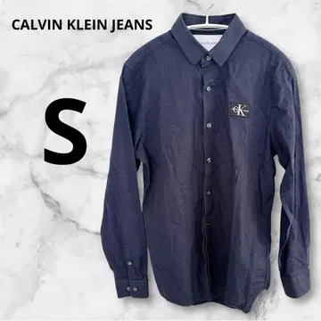 CALVIN KLEIN JEANS 네이비 긴팔 셔츠 [ S ]