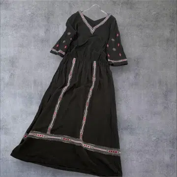 새상품급 프레임워크 린넨 혼방 IKAT motif 원피스