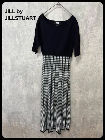 # JILL by JILLSTUART 체크 플리츠 니트 원피스