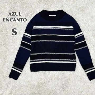 AZUL ENCANTO 긴팔 니트 (S) 보더 캐주얼 가을/겨울